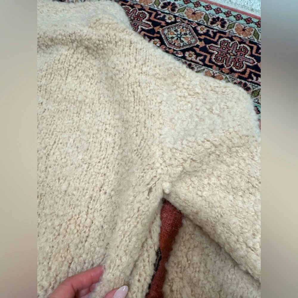 A.L.C. Nude Wool Nubby Boucle Knit Wrap Coat - Picture 12 of 12